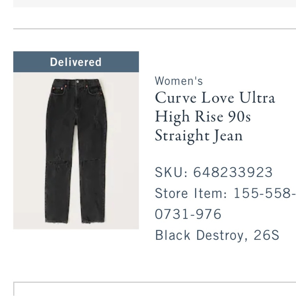 Abercrombie CURVE LOVE ultra high rise 90s jeans